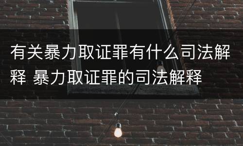 有关暴力取证罪有什么司法解释 暴力取证罪的司法解释