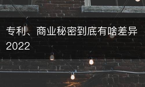 专利、商业秘密到底有啥差异2022
