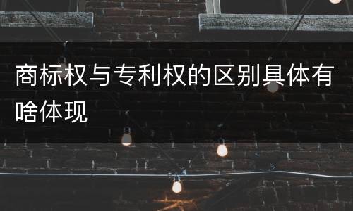 商标权与专利权的区别具体有啥体现