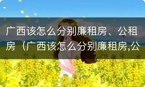广西该怎么分别廉租房、公租房（广西该怎么分别廉租房,公租房和民宅）
