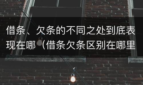 借条、欠条的不同之处到底表现在哪（借条欠条区别在哪里）