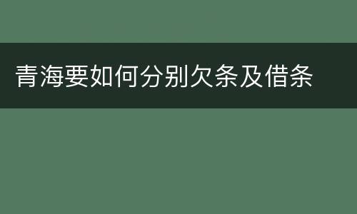 青海要如何分别欠条及借条