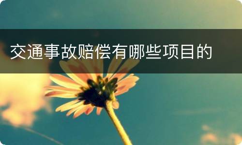 交通事故赔偿有哪些项目的