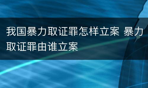 我国暴力取证罪怎样立案 暴力取证罪由谁立案