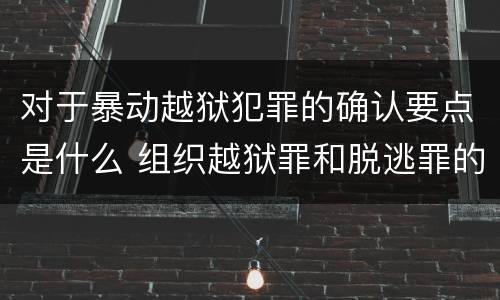 对于暴动越狱犯罪的确认要点是什么 组织越狱罪和脱逃罪的区别