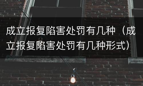 成立报复陷害处罚有几种（成立报复陷害处罚有几种形式）