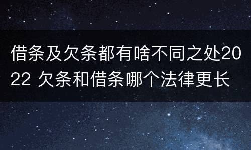 借条及欠条都有啥不同之处2022 欠条和借条哪个法律更长