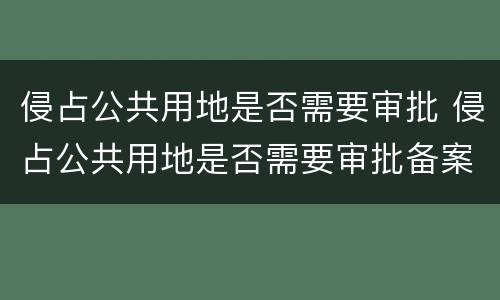 侵占公共用地是否需要审批 侵占公共用地是否需要审批备案