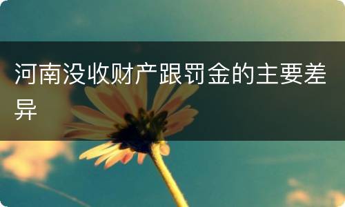 河南没收财产跟罚金的主要差异