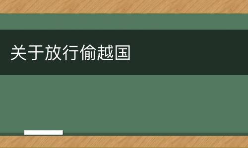 关于放行偷越国
