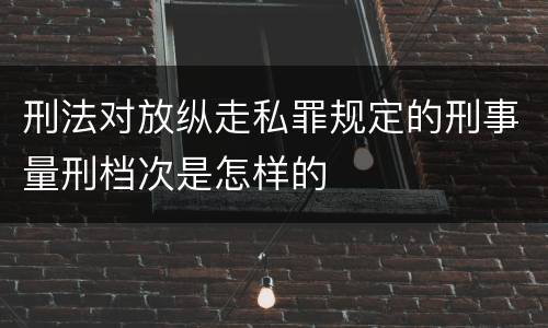 刑法对放纵走私罪规定的刑事量刑档次是怎样的