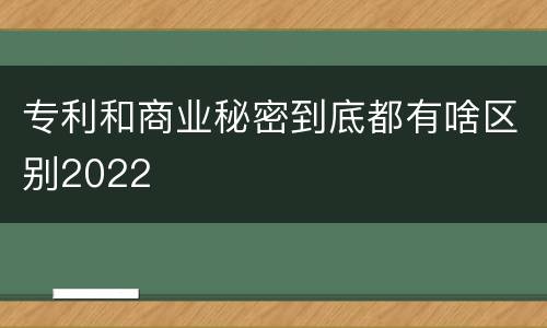 专利和商业秘密到底都有啥区别2022