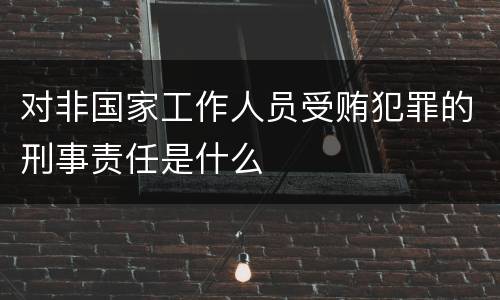 对非国家工作人员受贿犯罪的刑事责任是什么