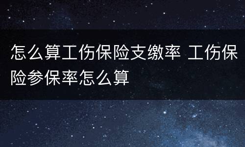 怎么算工伤保险支缴率 工伤保险参保率怎么算
