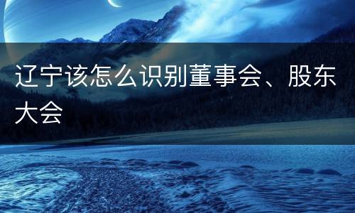 辽宁该怎么识别董事会、股东大会