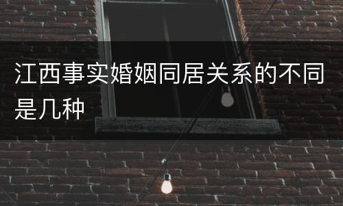 江西事实婚姻同居关系的不同是几种