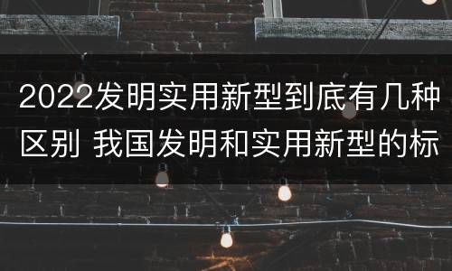 2022发明实用新型到底有几种区别 我国发明和实用新型的标准