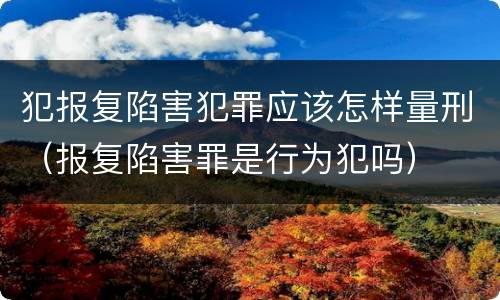 犯报复陷害犯罪应该怎样量刑（报复陷害罪是行为犯吗）