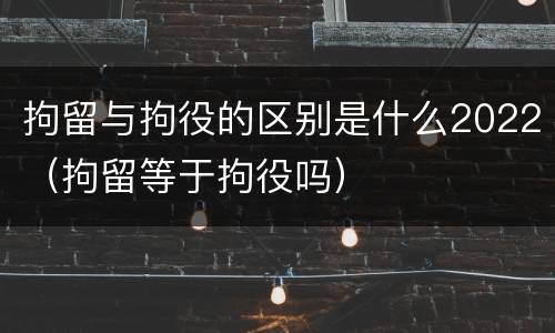 拘留与拘役的区别是什么2022（拘留等于拘役吗）