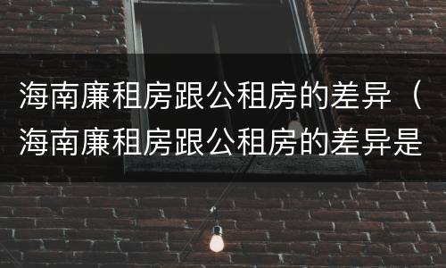 海南廉租房跟公租房的差异（海南廉租房跟公租房的差异是什么）