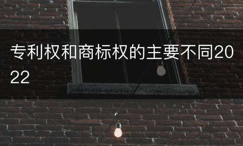 专利权和商标权的主要不同2022