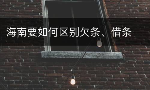 海南要如何区别欠条、借条