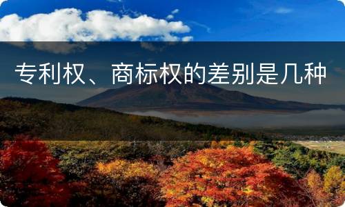 专利权、商标权的差别是几种