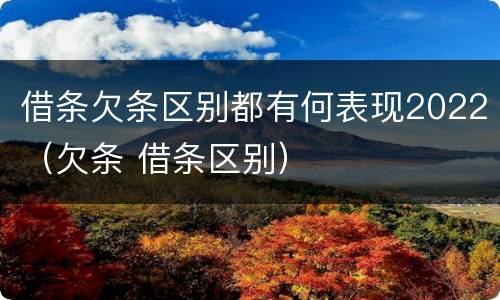 借条欠条区别都有何表现2022（欠条 借条区别）