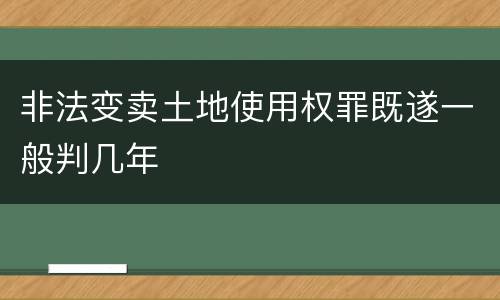 非法变卖土地使用权罪既遂一般判几年