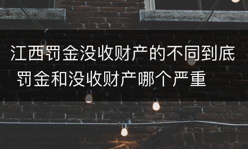 江西罚金没收财产的不同到底 罚金和没收财产哪个严重