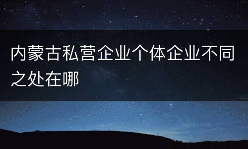 内蒙古私营企业个体企业不同之处在哪