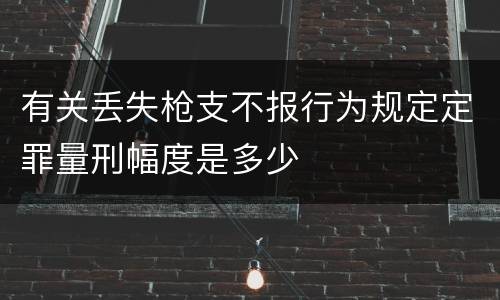 有关丢失枪支不报行为规定定罪量刑幅度是多少