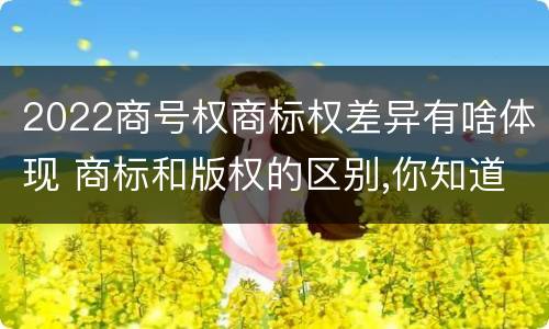 2022商号权商标权差异有啥体现 商标和版权的区别,你知道多少?