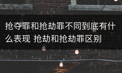 抢夺罪和抢劫罪不同到底有什么表现 抢劫和抢劫罪区别