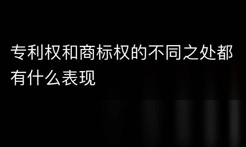 专利权和商标权的不同之处都有什么表现