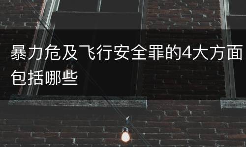 暴力危及飞行安全罪的4大方面包括哪些