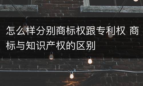怎么样分别商标权跟专利权 商标与知识产权的区别