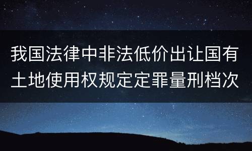 我国法律中非法低价出让国有土地使用权规定定罪量刑档次有哪些
