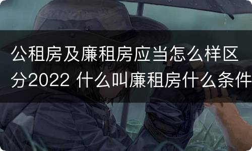 公租房及廉租房应当怎么样区分2022 什么叫廉租房什么条件什么叫公租房