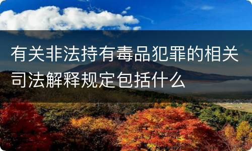有关非法持有毒品犯罪的相关司法解释规定包括什么