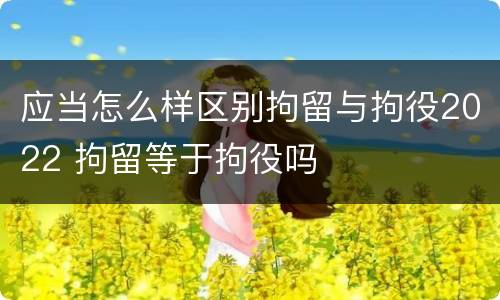 应当怎么样区别拘留与拘役2022 拘留等于拘役吗