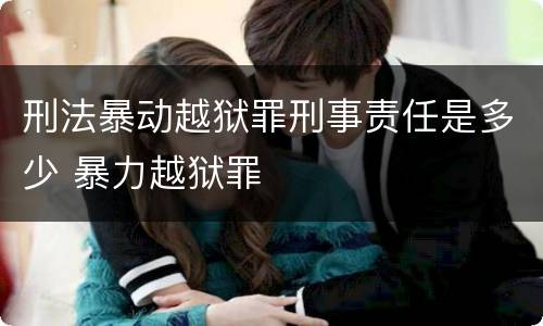刑法暴动越狱罪刑事责任是多少 暴力越狱罪