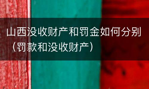 山西没收财产和罚金如何分别（罚款和没收财产）