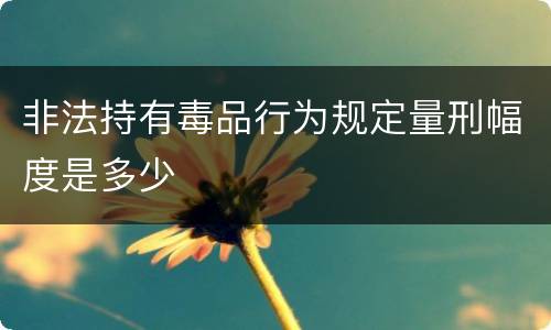 非法持有毒品行为规定量刑幅度是多少