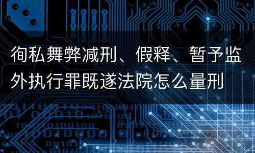 徇私舞弊减刑、假释、暂予监外执行罪既遂法院怎么量刑