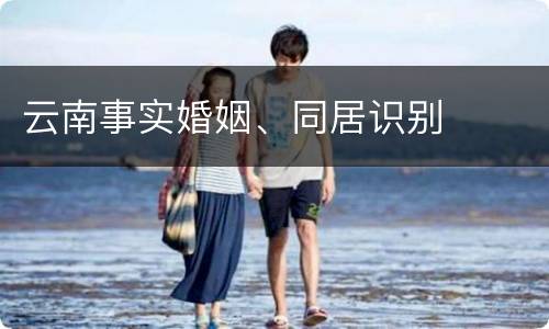 云南事实婚姻、同居识别