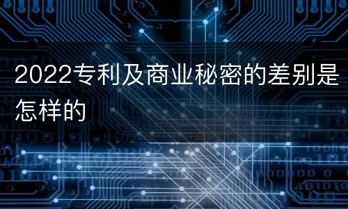 2022专利及商业秘密的差别是怎样的