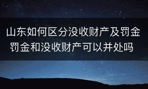 山东如何区分没收财产及罚金 罚金和没收财产可以并处吗