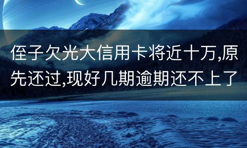 侄子欠光大信用卡将近十万,原先还过,现好几期逾期还不上了,现在把人抓进去了怎么办