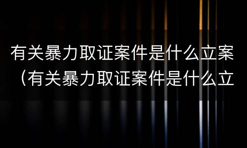 有关暴力取证案件是什么立案（有关暴力取证案件是什么立案的）